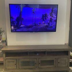 TV Stand - Grey Wood - Great Condition!