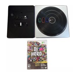 Nintendo Wii DJ Hero Wireless Turntable Controller Black w/ DJ Hero CIB Game