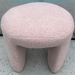 Pink Boucle Modern Stool/Ottoman (Read Description)