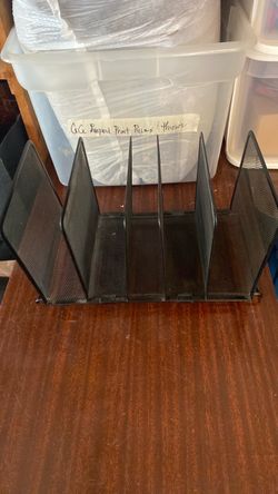 Black Metal Mesh Desktop File Organizer