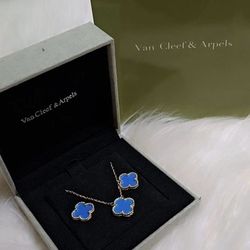 Van Cleef Earrings & Necklace Set 