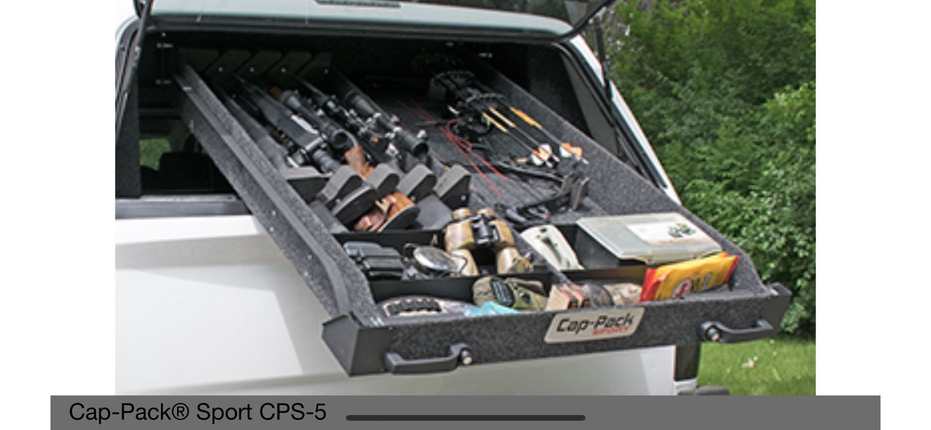 Cap pack sport camper shell hunting rack shelf