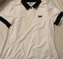 Women’s PXG Golf Polo Shirt White Black Trim