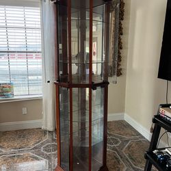 Wooden corner display cabinet