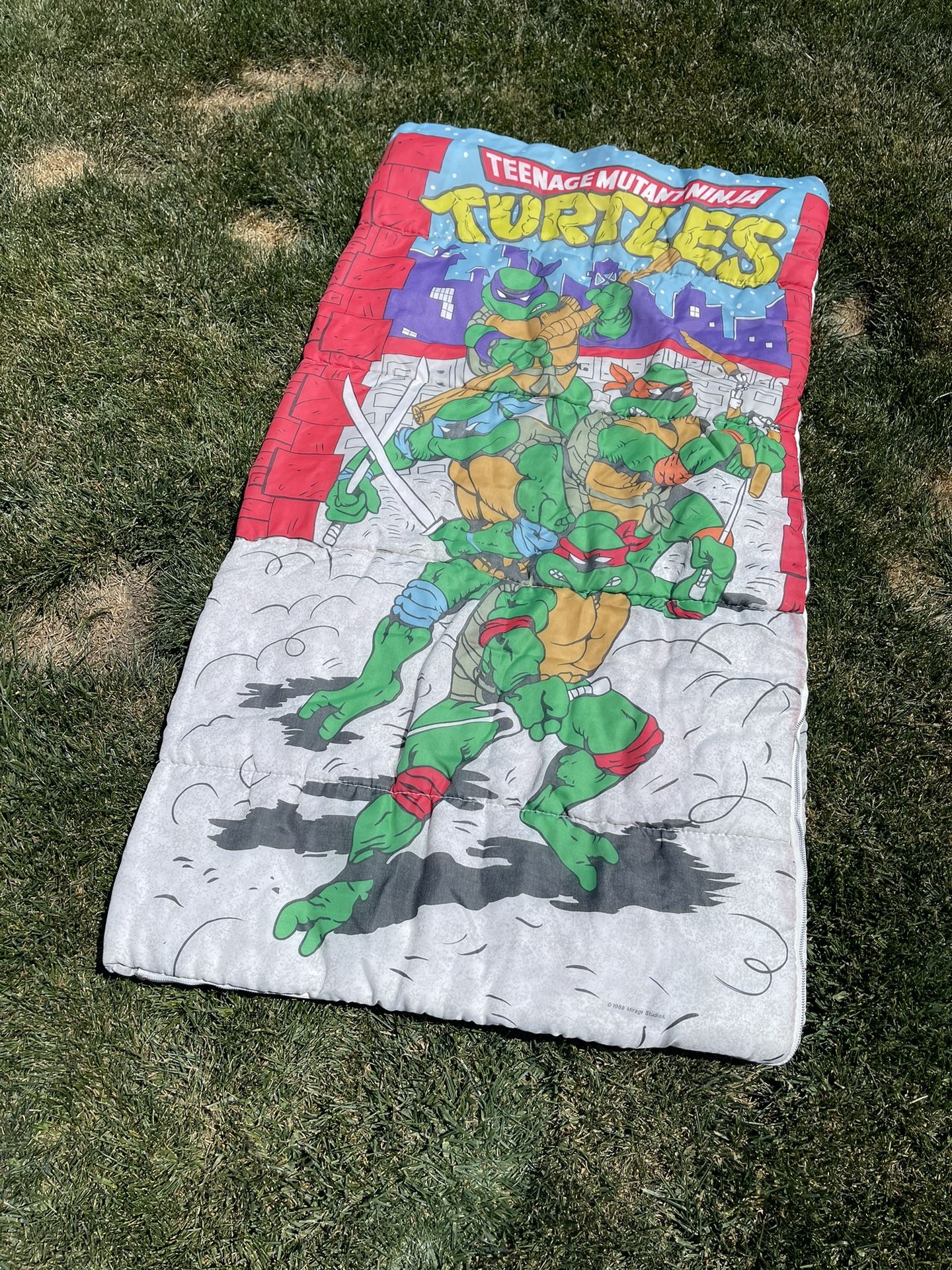 Ninja turtle 1988 Youth Sleeping Bag. Like New 