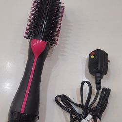 Pink (4 in 1) Hair Hot Air Hairbrush, Dryer, Straightener & Curler (Revlon)