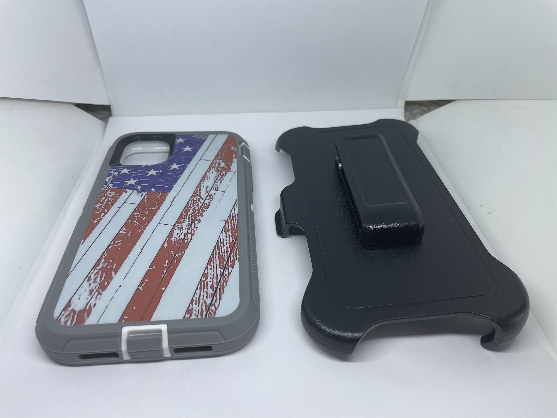 For iPhone 11 USA Flag Camouflage Belt Clíp Case 