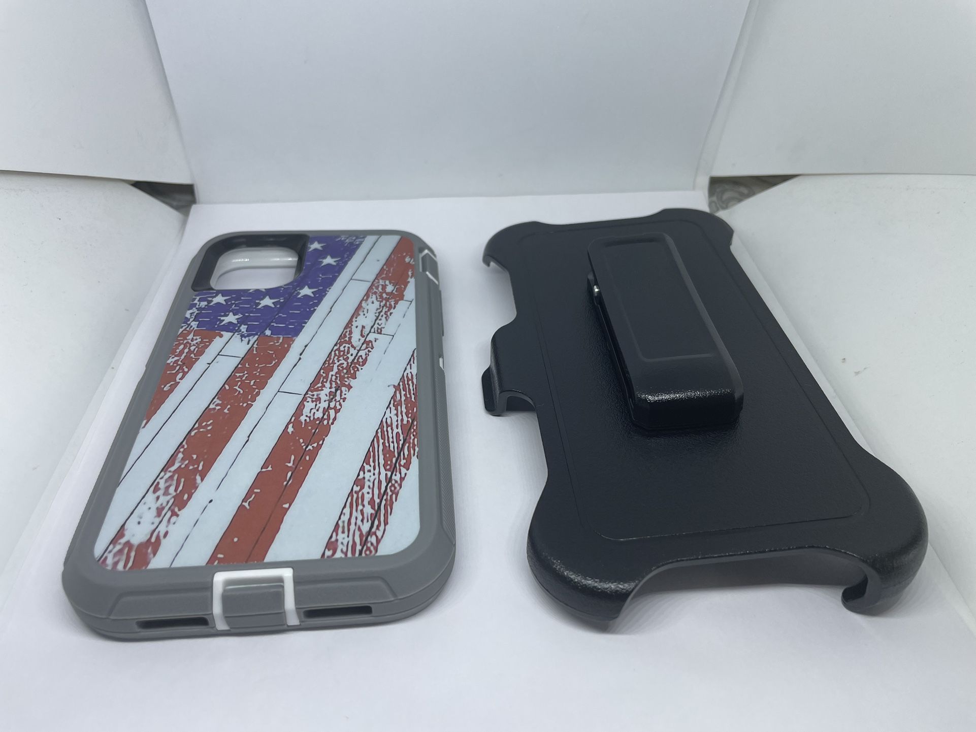 For iPhone 11 USA Flag Camouflage Belt Clíp Case
