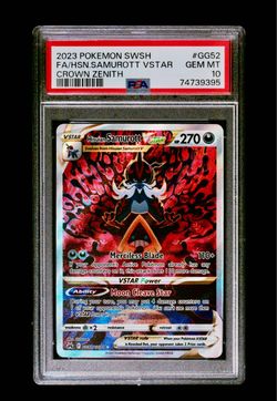 2023 POKEMON SWORD & SHIELD #GG52 HISUIAN SAMUROTT  VSTAR CROWN ZENITH PSA 10
