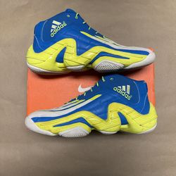 Adidas Real Deal Blue Lime Mens size 14 Basketball Shoes Rare!