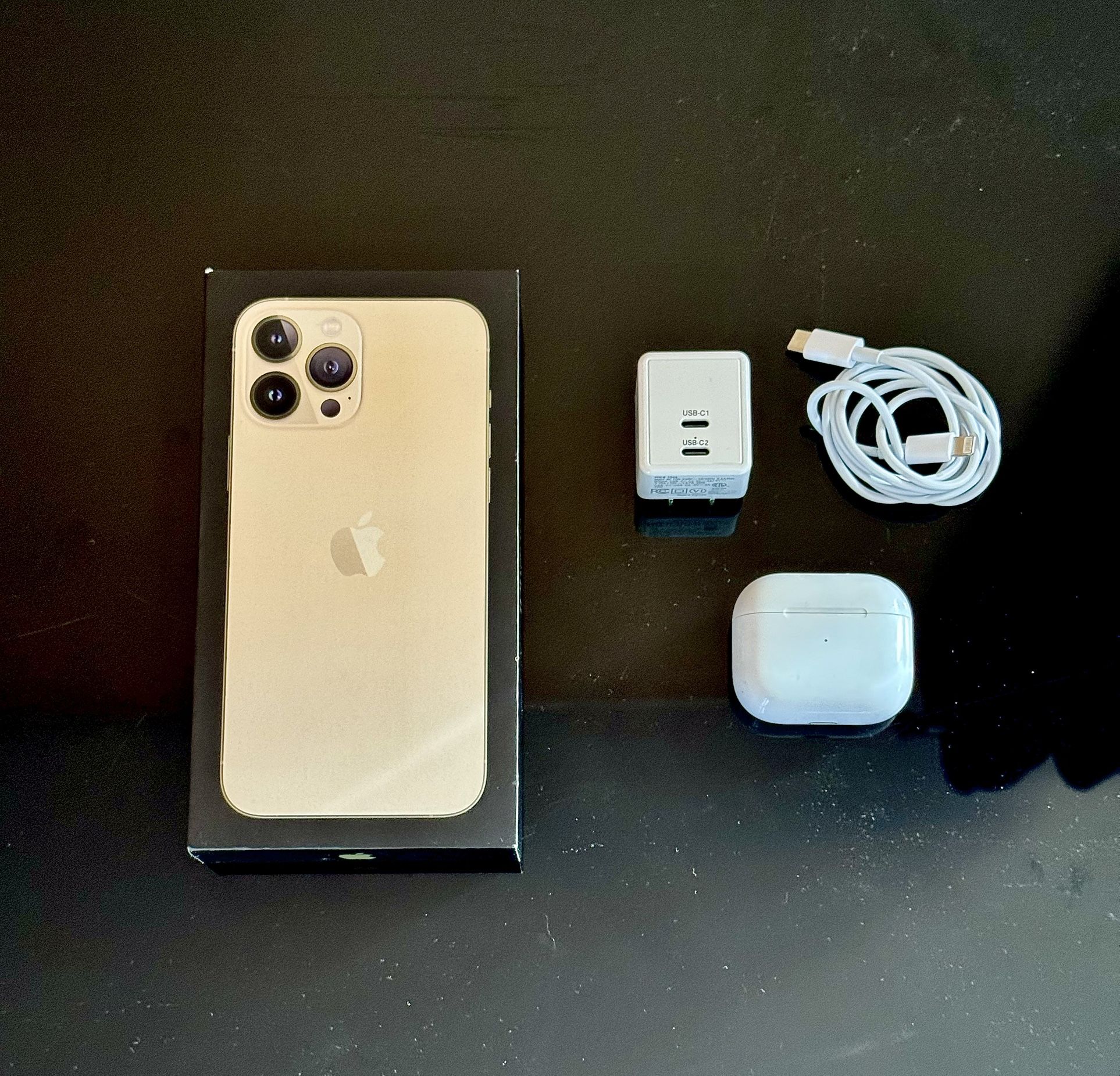 iPhone 13 Pro Max 1TB Gold BUNDLE - Box Included