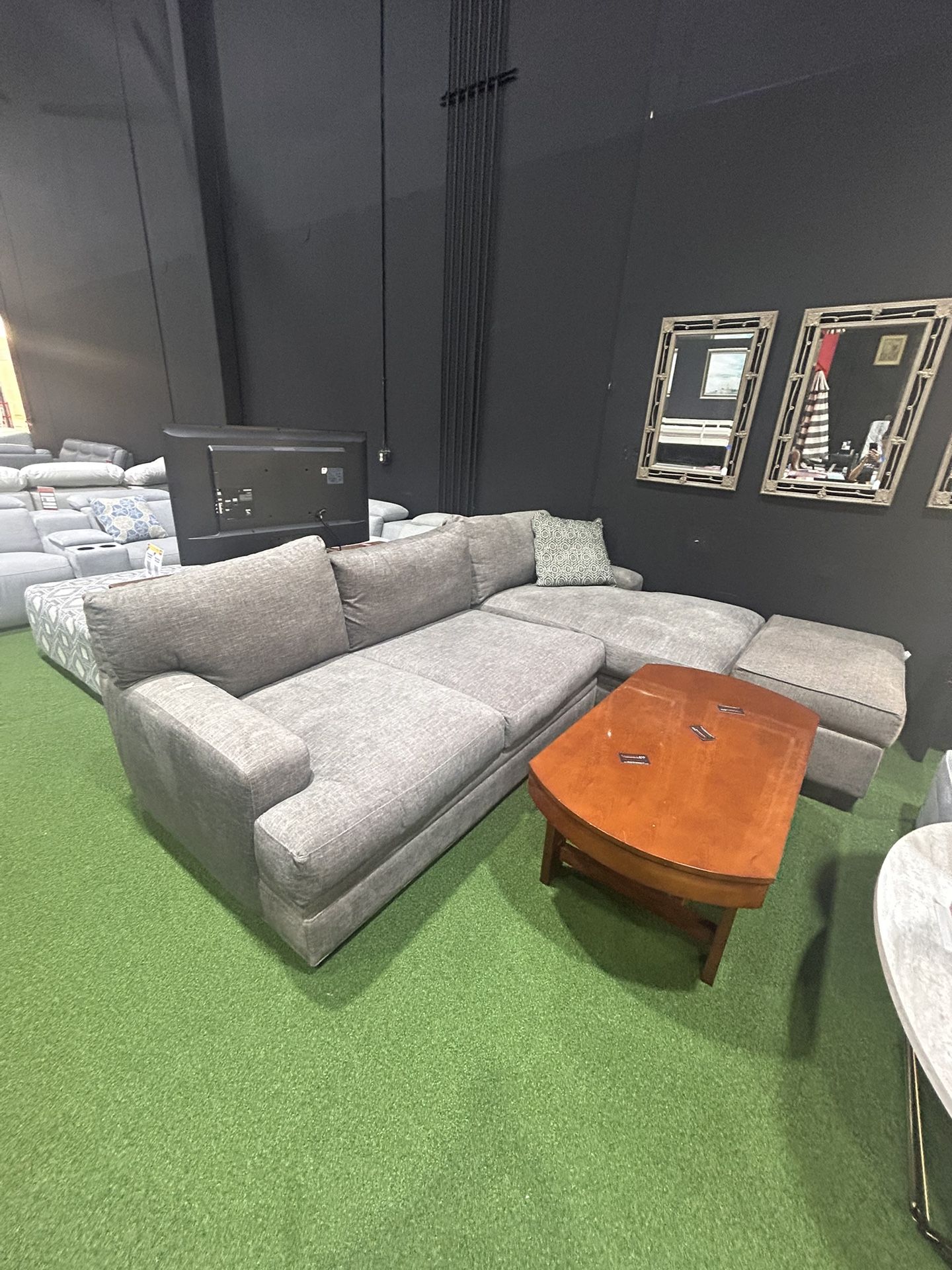 Grey Sectional Oversized Couch Sofa