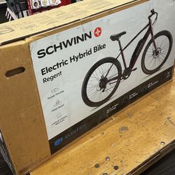 Schwinn Regent Electric Hybrid Bike, 27.5 Inch Wheel, Adult, Unisex, Red