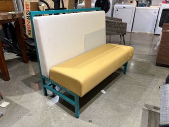 2-Seater Tip and Roll Bench with a Teal Metal Frame