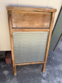Vintage Washboard With Glass