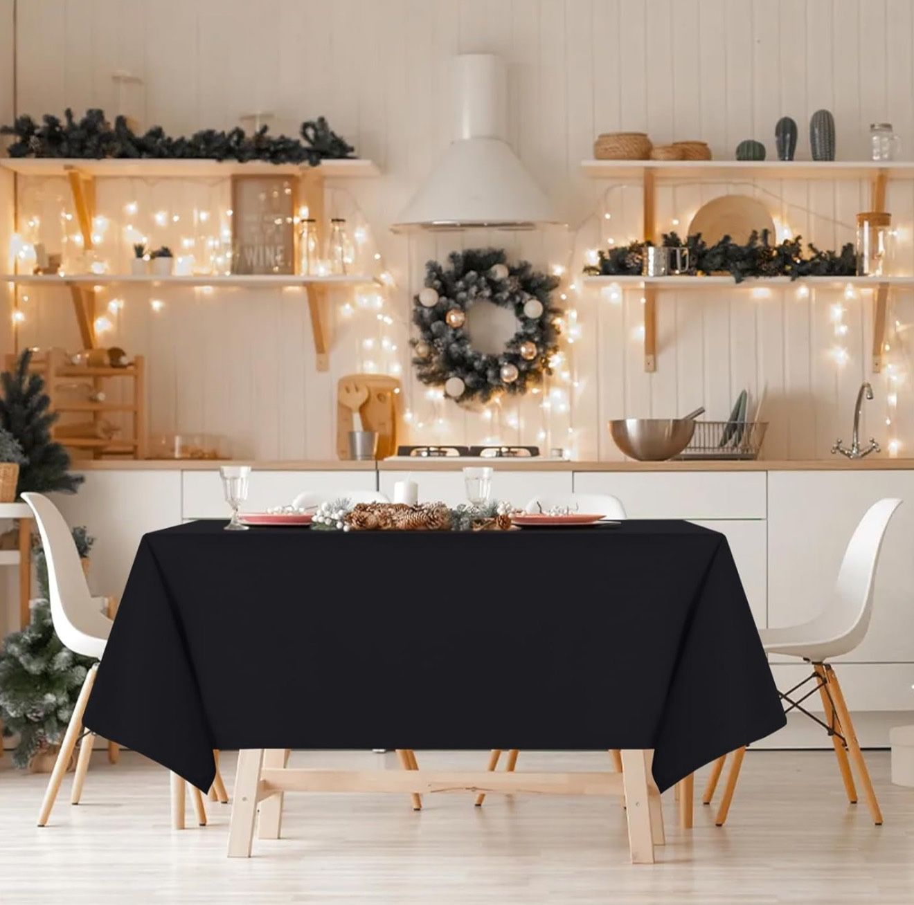 5 Pack Rectangle Polyester Tablecloth 70 x 120 Inch Stain-Resistant Washable Heavy-Duty