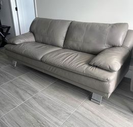 Rio Light Gray Leather Sofa . Price Including. Delivery