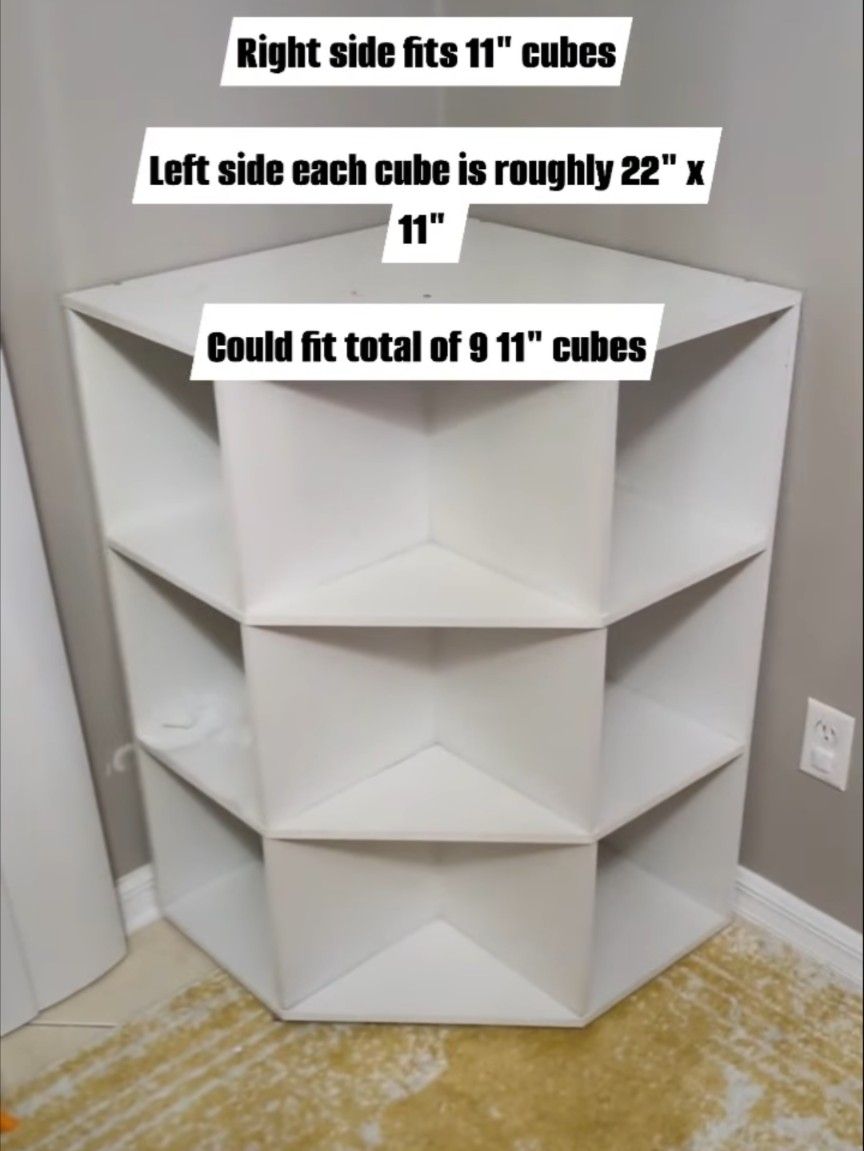 Large Corner Cube Storage Bookshelf White