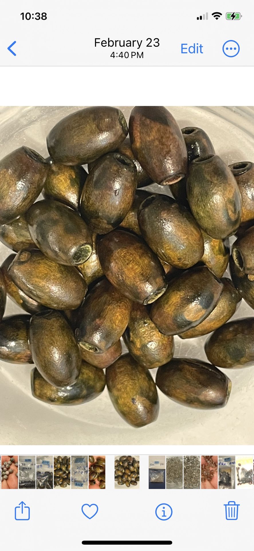Olive Brown Wooden 14mm Beads