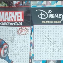 Set Of 2 New Disney Search And Color Activity Books
