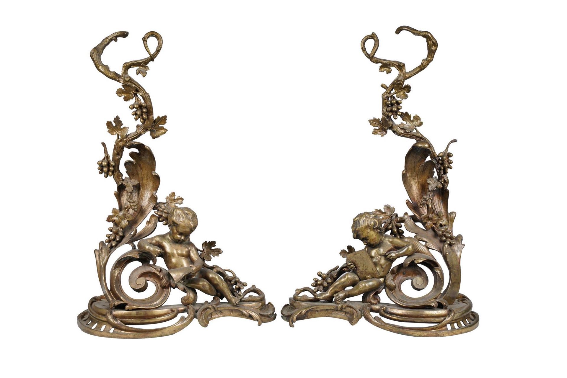PAIR OF FRENCH RENAISSANCE REVIVAL BRASS CANDELABRA