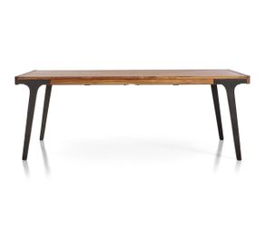 Lakin 81"-119" Teak Extendable Dining Table and bench