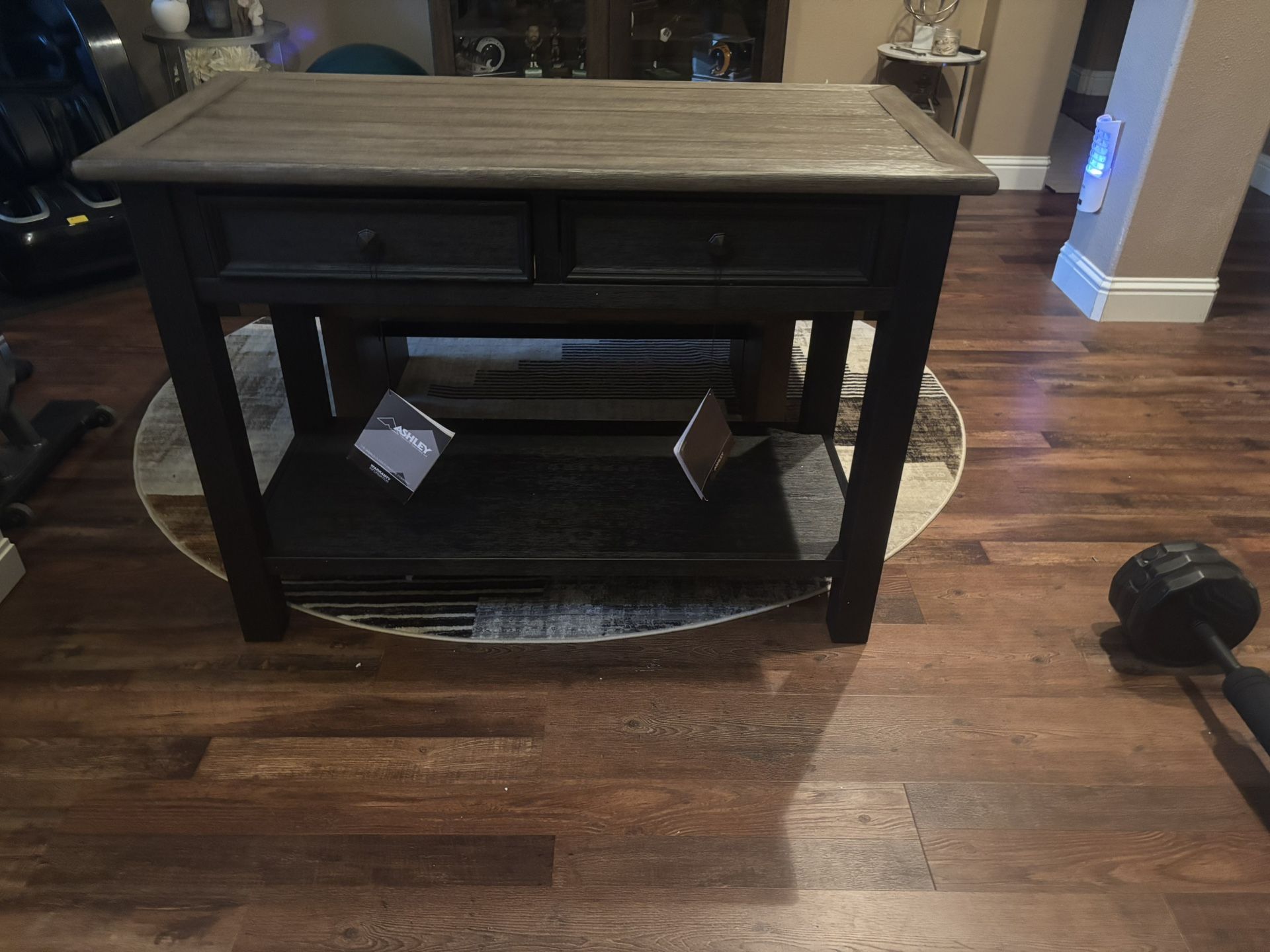 Signature Design By Ashley Tyler Creek Modern Farmhouse Table,Brown & Black, NEW
