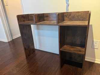 Desktop Desktop Bookshelf, Wood Desk Hutch