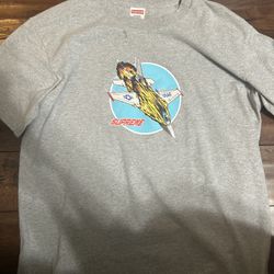 Supreme Jet Tee in heather grey, released as part of the Fall/Winter 2020 collection