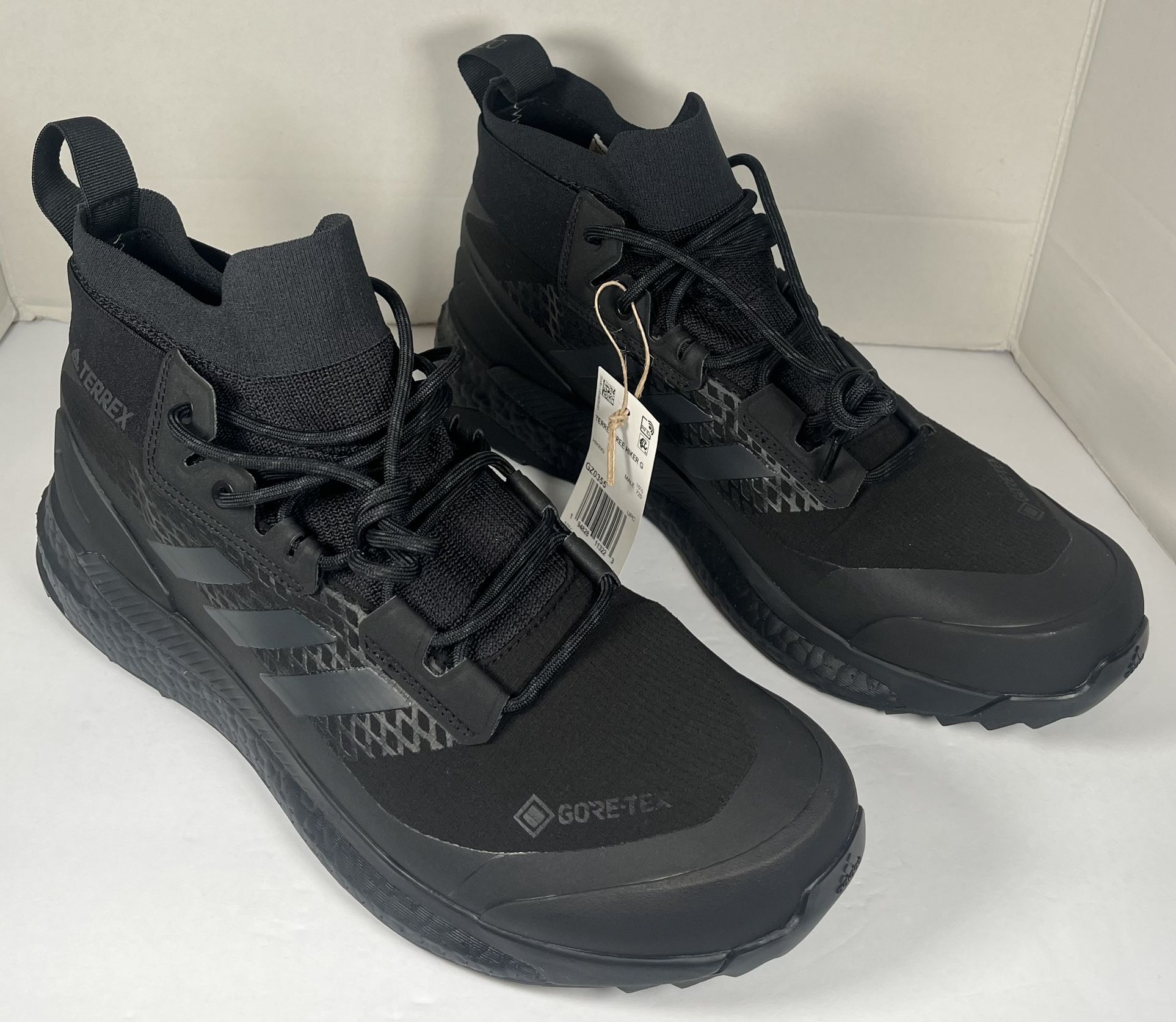 Adidas Terrex Free Hiker GTX Gore-Tex Black Trail Shoes Men’s Size 9 GZ0355 New Without Box 