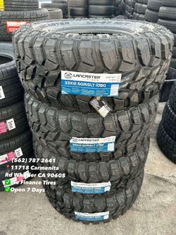 33x12.50R15LT Lancaster MT New Set of Tires Installed and Balanced Set de Llantas Nuevas Instaladas y Balanceadas