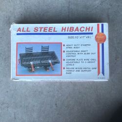 All Steel Adjustable Hibachi Grill Camping Hiking Backpacking