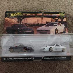 Hot Wheels Mazda 2 Pack Rx7 Miata 