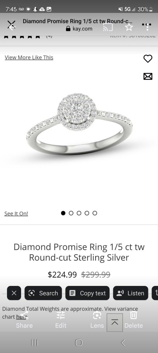 Diamond Promise Ring 1/5 ct tw