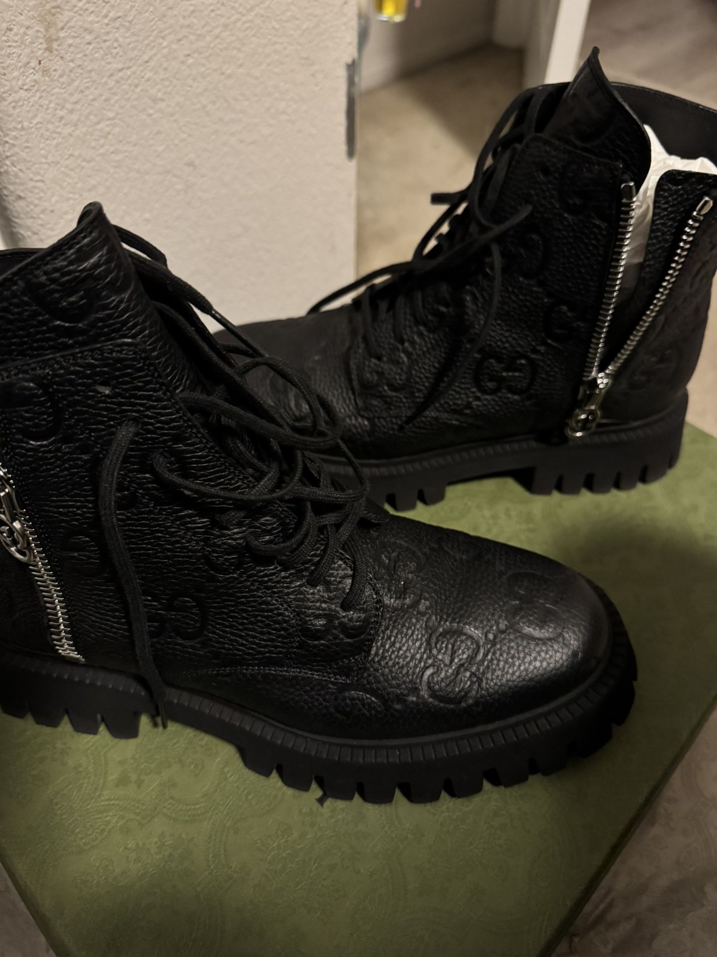 Gucci Black Leather Ankle Boots