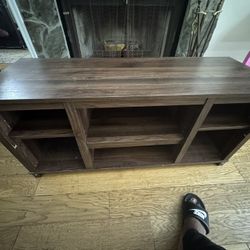brown entertainment stand