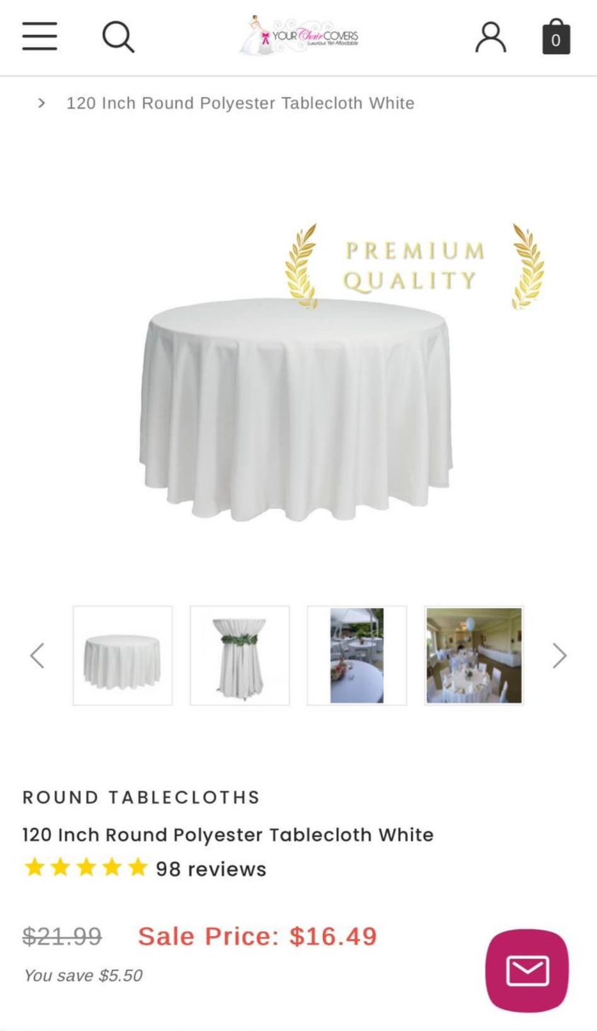 120” Round Tablecloths