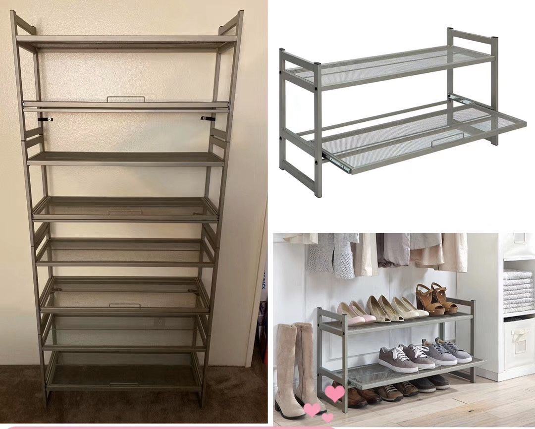 2-layer stackable shoes storage rack