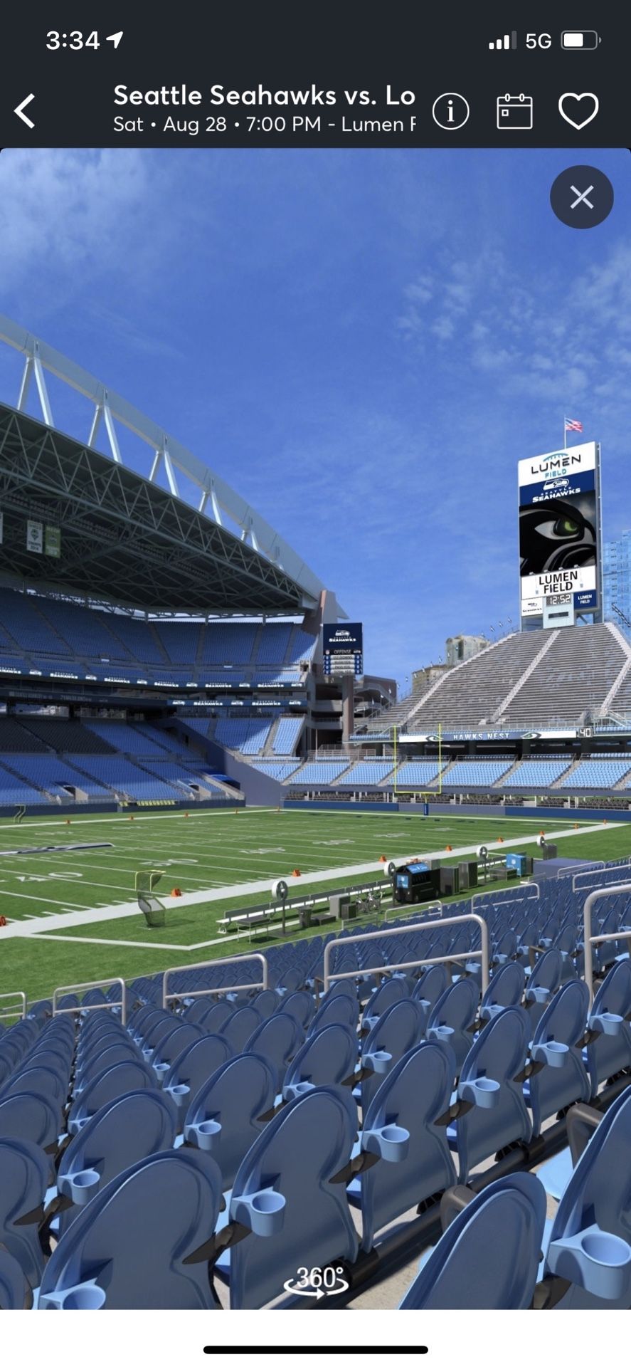 Seahawks tickets seats 17 and 18 available