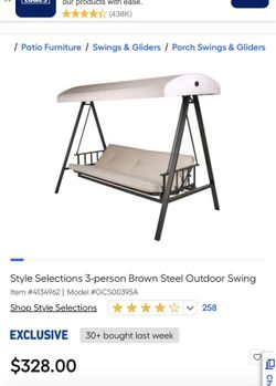 Style selections 3 person swing hotsell