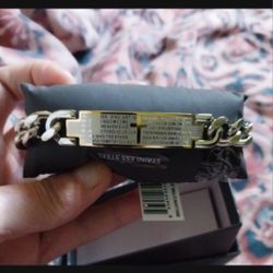 New Solid Stainless Steal Mens Bracelet Tags On Them With Original Box ..plenty Of Pics Up And Pick Up Only In Fall Rver  Or Best Offer