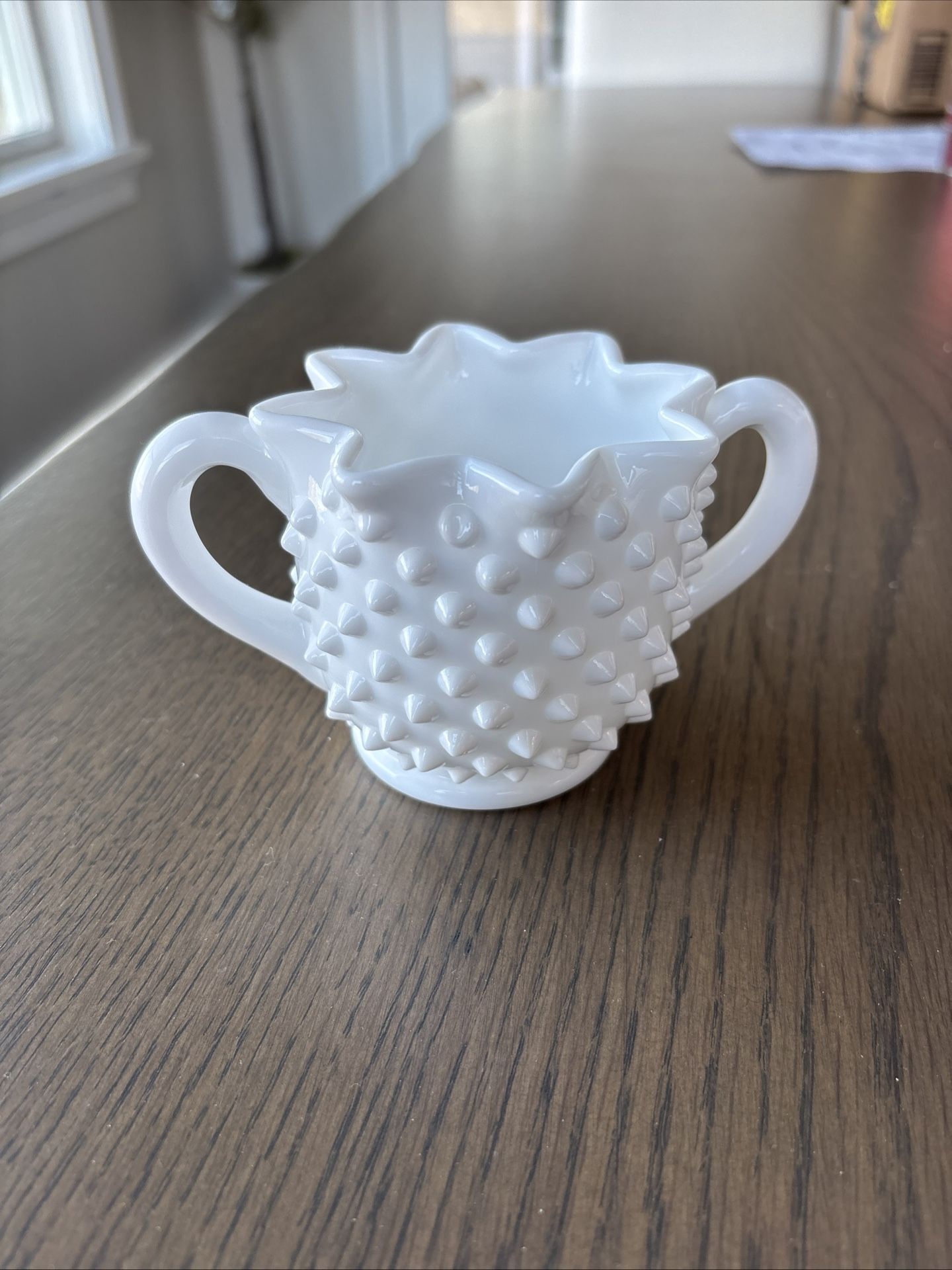 Hobnail milk glass sugar Bowl