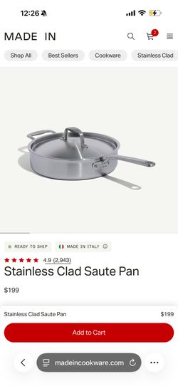 Made In Stainless Steel Saute Pan
