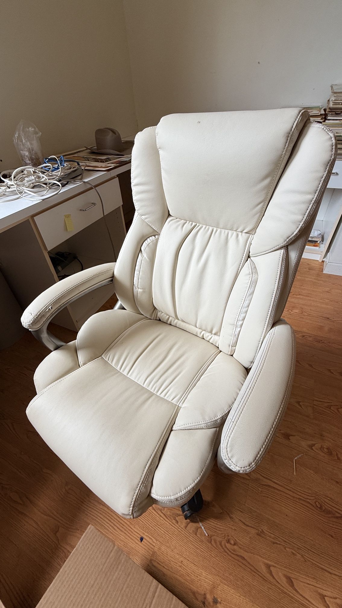 Free: Corner Desk, Leather Office Chair, Chest Of Drawers