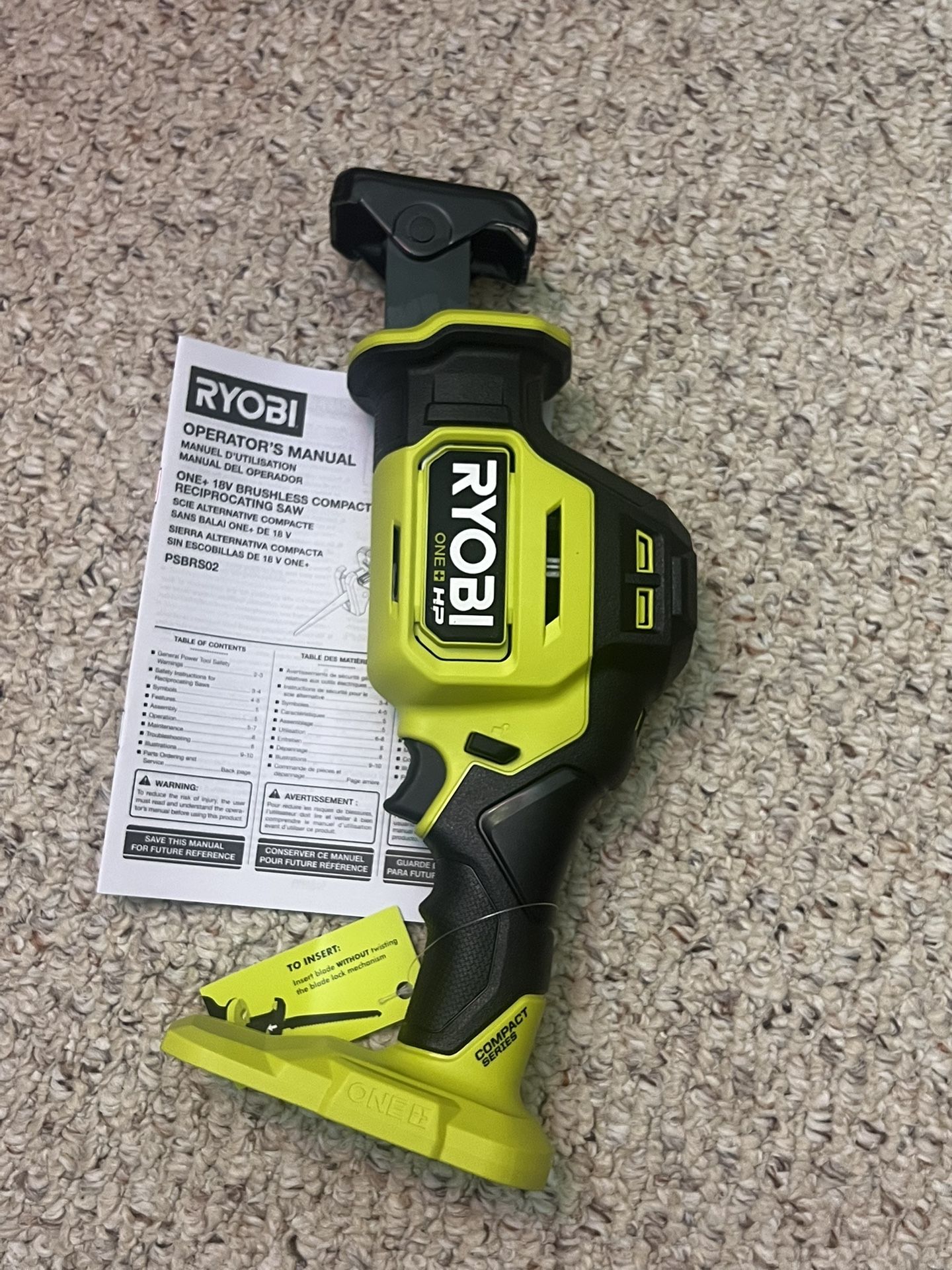 RYOBI ONE+ HP 18V Brushless Cordless Compact One-Handed Reciprocating Saw (Tool Only)