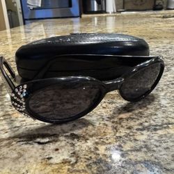 Jimmy Crystal New York Black Sunglasses SWAROVSKI Crystal Roses Accent