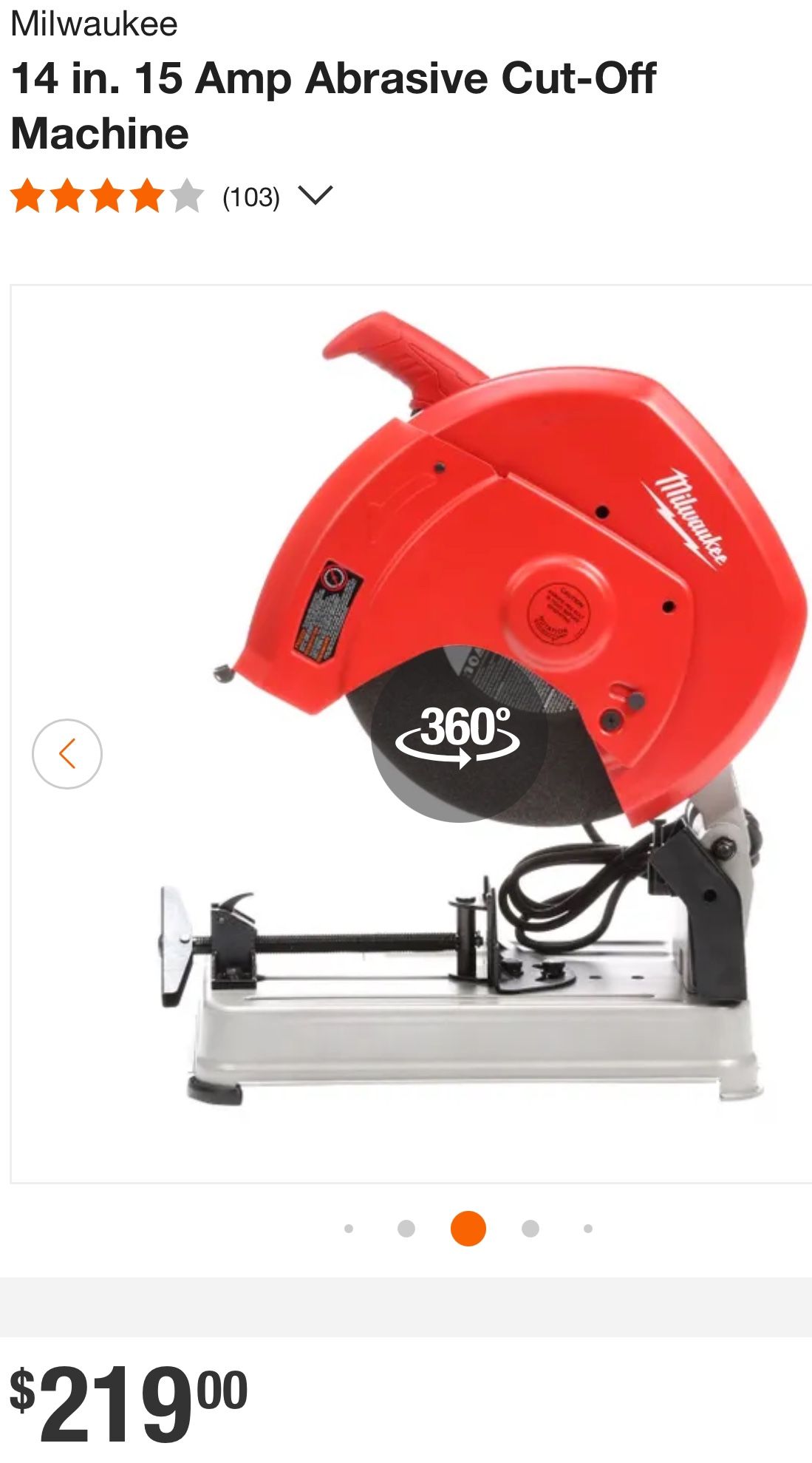 Milwaukee 14 in. 15 Amp Abrasive Cut-Off Machine