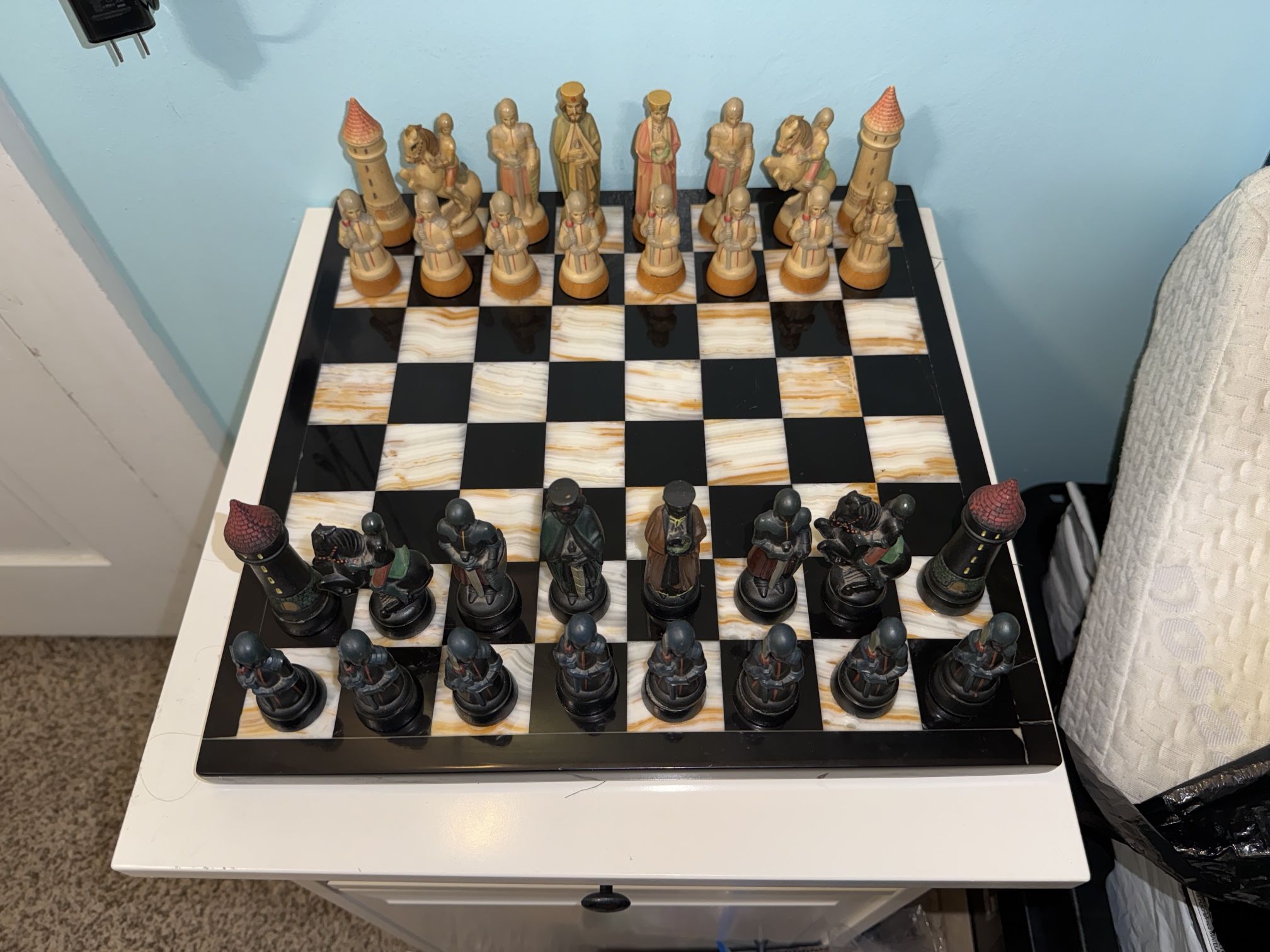ANRI TORIART CHESS SET/MARBLE BOARD
