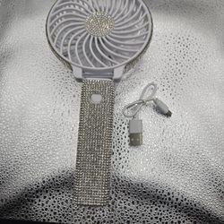 Rhinestone Handheld Fan
