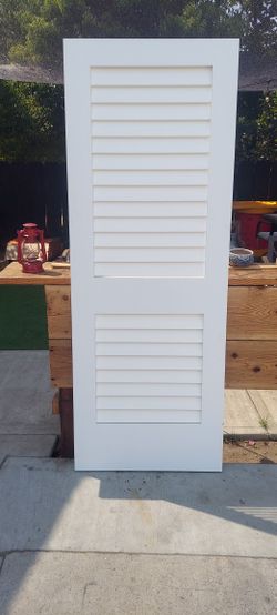 Codel Primed 30x80  Plantation Louver Door Slab 